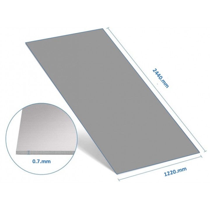 ALUM SHEET silver anodized 244