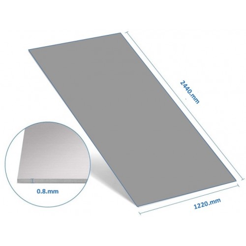 ALUM SHEET Silver Anodized 244