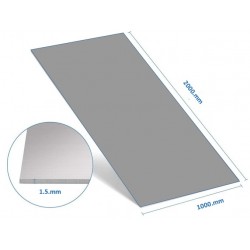 ALUM SHEET Silver Anodized 2X1