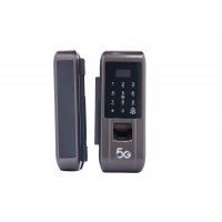Smart Lock X-103 for Glass Doors with Accessories and Keys, Black