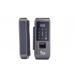 Smart Lock X-103 for Glass Doors with Accessories and Keys, Black