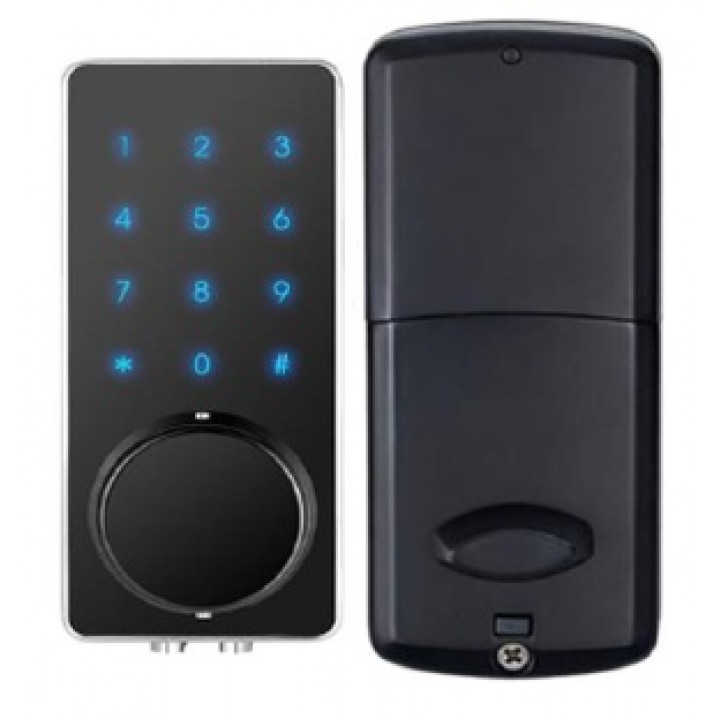 Smart Lock Q-502A Automatic Door Lock with Latch and Deadbolt, Black