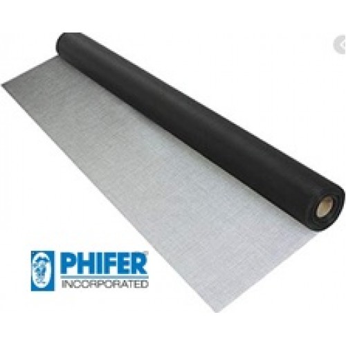 Black Aluminum Screen – 18x14 Mesh – 101cm x 20m Roll – Black Finish – Brand: PHIFER