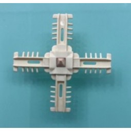 Light Ivory 4-Way Branch Connector with Drilled Center Key and Square Buffer Insert – Brand: AL-7