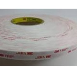 3M 4930P VHB Tape, White, 12 mm x 33 m x 0.6 mm