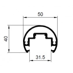 ALUMINIUM HANDRAIL ROUND GLASS