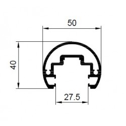 ALUMINIUM HANDRAIL ROUND GLASS