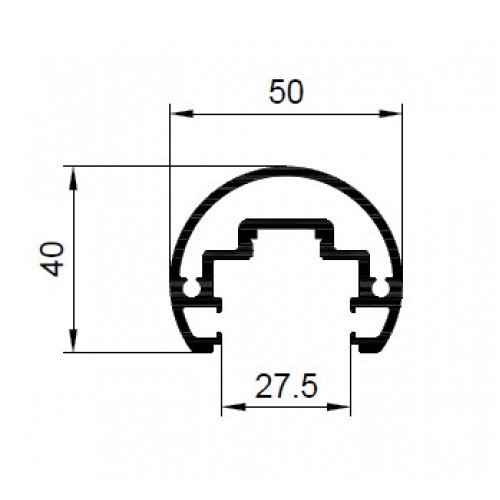 ALUMINIUM HANDRAIL ROUND GLASS