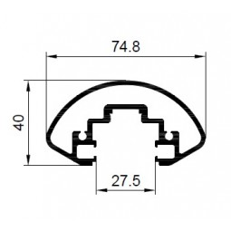 AR CGB ALUMINIUM HANDRAIL OVAL