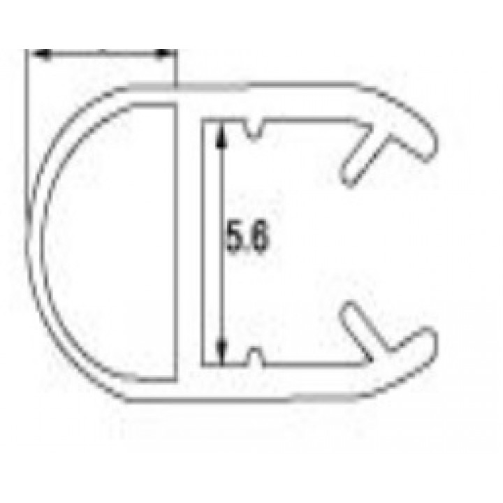 PVC STRIP FOR 12MM GLASS 2.2M/